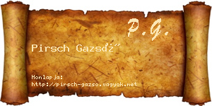 Pirsch Gazsó névjegykártya